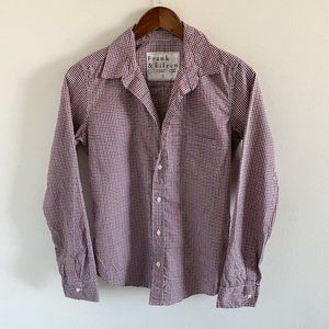 Frank & Eileen Barry Checkered Plaid Button Down Shirt S 100% Cotton